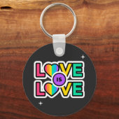 Pride. Liefde is liefde. Gay Rainbow-kleuren Sleutelhanger (Voorkant)