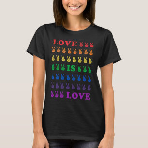 Pride Liefde Is Liefde Multi Gekleurde Vrede Handt T-shirt