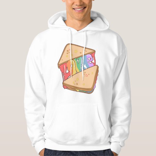 Pride. Liefde is liefde. Schuif liefde. Regenboogh Hoodie (Voorkant)
