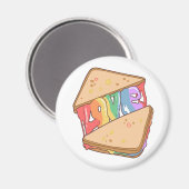 Pride. Liefde is liefde. Schuif liefde. Regenboogh Magneet (Voorkant / Achterkant)