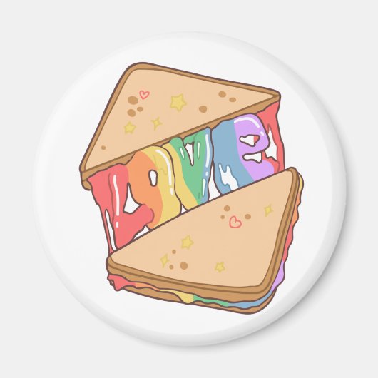 Pride. Liefde is liefde. Schuif liefde. Regenboogh Magneet (Voorkant)