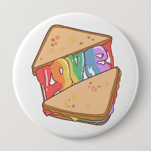 Pride. Liefde is liefde. Schuif liefde. Regenboogh Ronde Button 4,0 Cm
