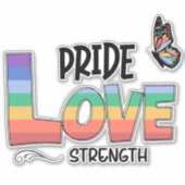 Pride Liefde Kracht Sticker (Voorkant)