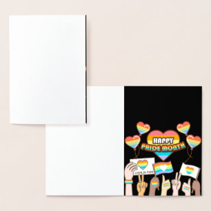 Pride liefde. Liefde is eerlijk. Pride maand. Folie Kaarten