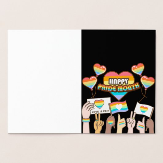 Pride liefde. Liefde is eerlijk. Pride maand. Folie Kaarten (Binnen)