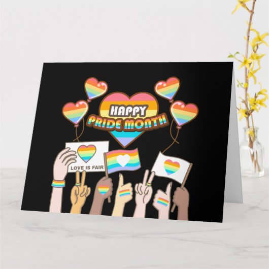 Pride liefde. Liefde is eerlijk. Pride maand. Kaart (Gele Bloem)