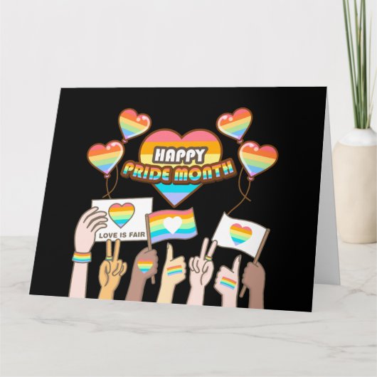 Pride liefde. Liefde is eerlijk. Pride maand. Kaart (Voorkant)