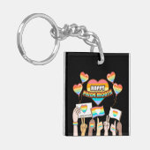 Pride liefde. Liefde is eerlijk. Pride maand. Keyc Sleutelhanger (Voorkant Links)