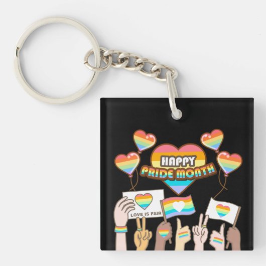 Pride liefde. Liefde is eerlijk. Pride maand. Keyc Sleutelhanger (Voorkant)