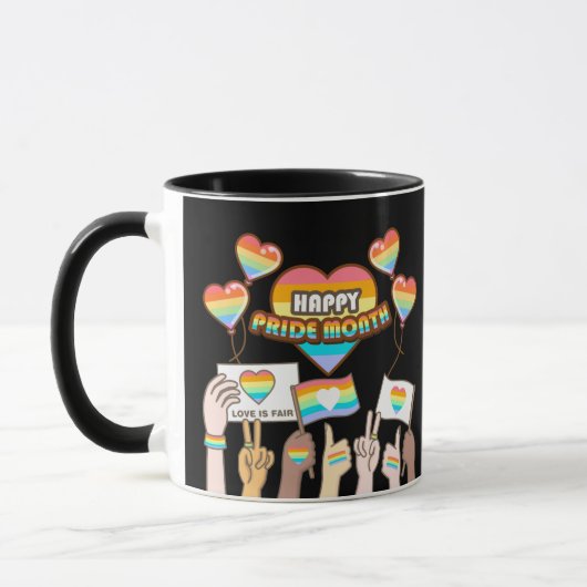 Pride liefde. Liefde is eerlijk. Pride maand. Mok (Links)