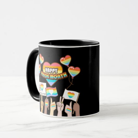 Pride liefde. Liefde is eerlijk. Pride maand. Mok (Voorkant links)