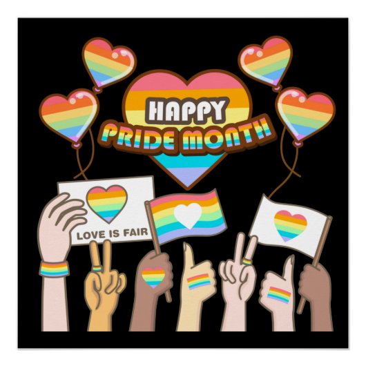 Pride liefde. Liefde is eerlijk. Pride maand. Perfect Poster (Voorkant)