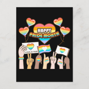 Pride liefde. Liefde is eerlijk. Pride maand. Post Briefkaart