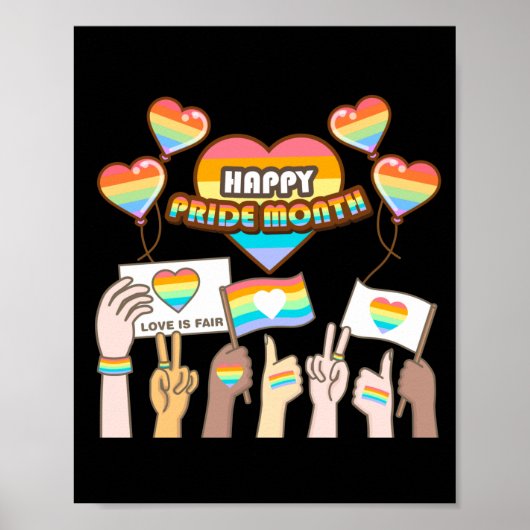 Pride liefde. Liefde is eerlijk. Pride maand. Post Poster (Voorkant)