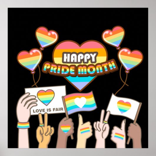 Pride liefde. Liefde is eerlijk. Pride maand. Post Poster (Voorkant)