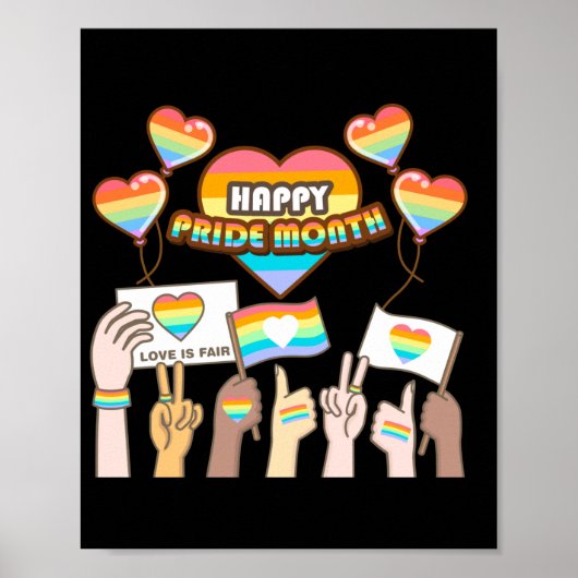Pride liefde. Liefde is eerlijk. Pride maand. Poster (Voorkant)