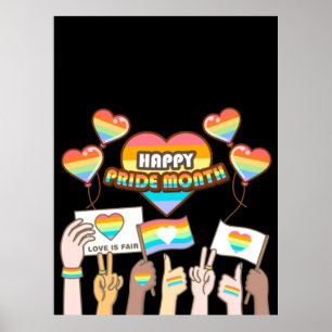 Pride liefde. Liefde is eerlijk. Pride maand. Poster