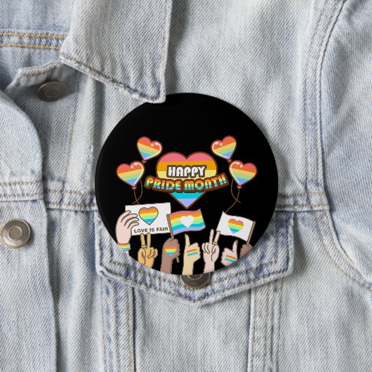 Pride liefde. Liefde is eerlijk. Pride maand. Ronde Button 4,0 Cm (In situ)