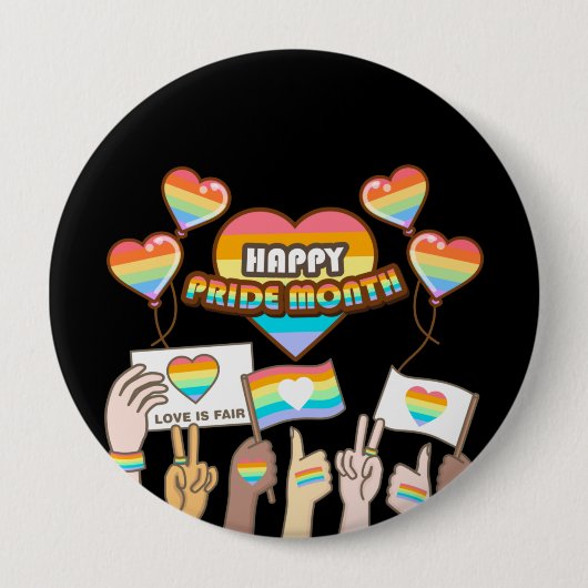 Pride liefde. Liefde is eerlijk. Pride maand. Ronde Button 4,0 Cm (Voorkant)