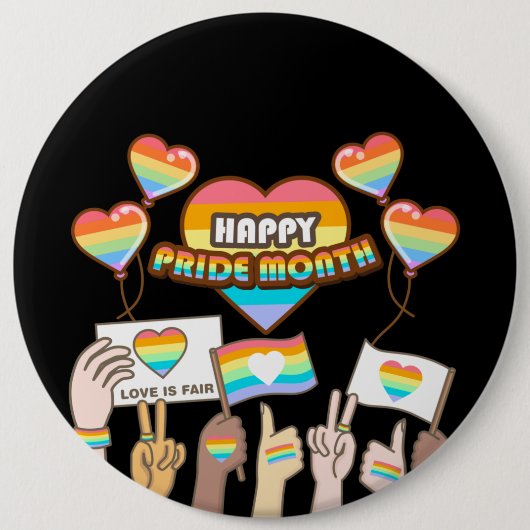 Pride liefde. Liefde is eerlijk. Pride maand. Ronde Button 6,0 Cm (Voorkant)
