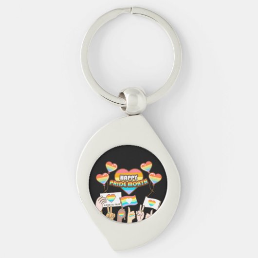 Pride liefde. Liefde is eerlijk. Pride maand. Sleutelhanger (Voorkant)