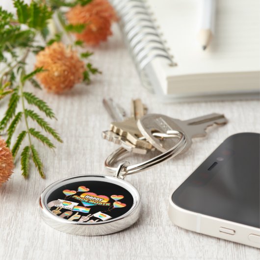 Pride liefde. Liefde is eerlijk. Pride maand. Sleutelhanger (Zijkant)