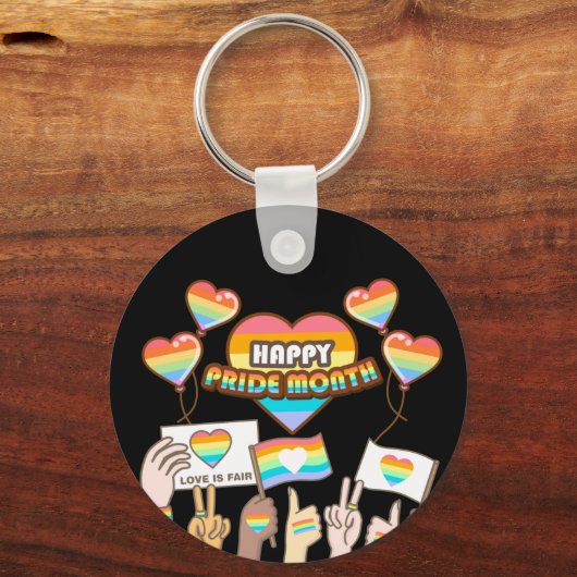Pride liefde. Liefde is eerlijk. Pride maand. Sleutelhanger (Voorkant)