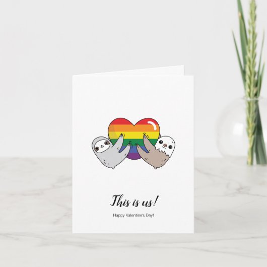 Pride Liefde Luiaards Valentijnsdag Kaart (Voorkant)