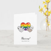 Pride Liefde Luiaards Valentijnsdag Kaart (Gele Bloem)