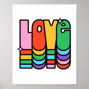 Pride-liefde regenboog kleur. liefde is liefde. ma poster