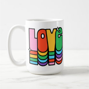 Pride-liefde regenboogkleur. liefde is liefde. koffiemok