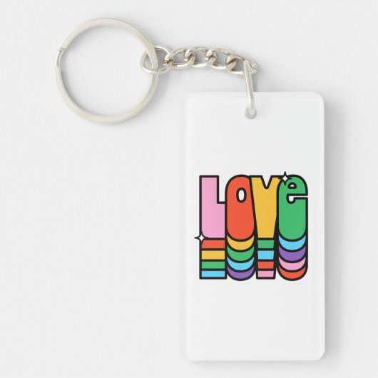 Pride-liefde regenboogkleur. liefde is liefde. sleutelhanger (Voorkant)