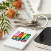 Pride-liefde regenboogkleur. liefde is liefde. sleutelhanger (Voorkant Rechts)
