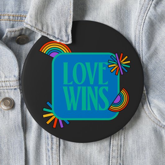 Pride-liefde wint. Gay rainbow lgbetq Button (In situ)