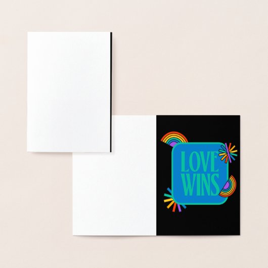 Pride-liefde wint. Gay rainbow lgbtq Folie Kaarten (Display)