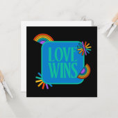 Pride-liefde wint. Gay rainbow lgbtq Kaart (Voorkant / Achterkant in situ)