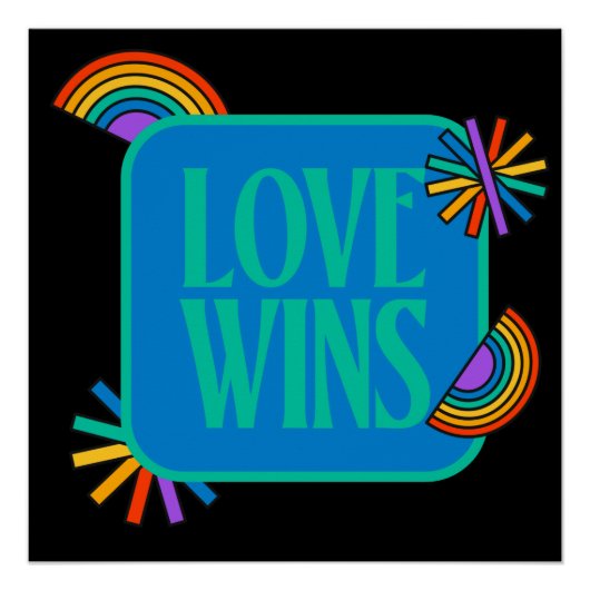 Pride-liefde wint. Gay rainbow lgbtq Perfect Poster (Voorkant)