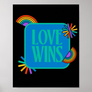 Pride-liefde wint. Gay rainbow lgbtq Poster