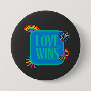 Pride-liefde wint. Gay rainbow lgbtq Ronde Button 7,6 Cm