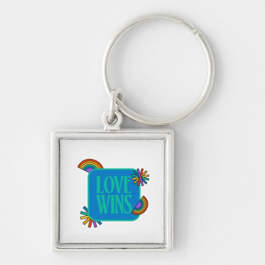 Pride-liefde wint. Gay rainbow lgbtq Sleutelhanger (Voorkant)