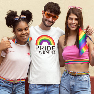 Pride Liefde Wint Regenboog Heren Wit T-shirt