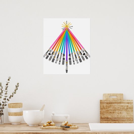 Pride LightSaber kerstboom Poster (Keuken)