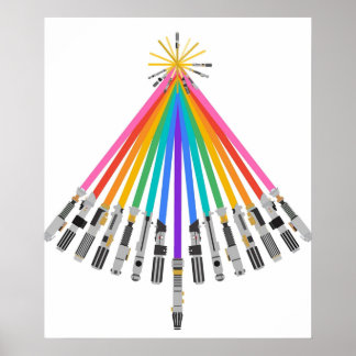 Pride LightSaber kerstboom Poster