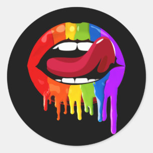 Pride Lips T-shirt Ronde Sticker