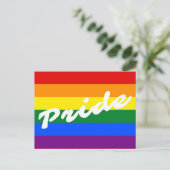 Pride Logo LGBT 6-Stripe Regenboogregat Vlag Briefkaart (Staand voorkant)