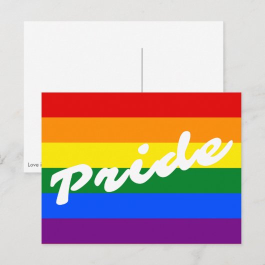 Pride Logo LGBT 6-Stripe Regenboogregat Vlag Briefkaart (Voorkant / Achterkant)