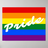 Pride Logo LGBT 6-Stripe Regenboogregat Vlag Poster (Voorkant)