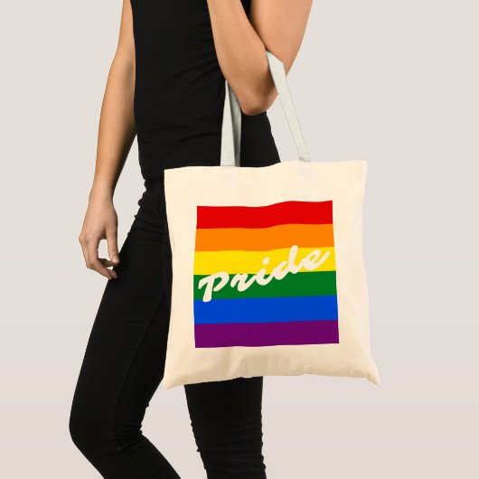 Pride Logo LGBT 6-Stripe Regenboogregat Vlag Tote Bag (Voorkant (product))