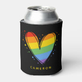 Pride Love Heart Gay Rainbow LGBTQ Koelbox Blikjeskoeler (Blikje Voorkant)