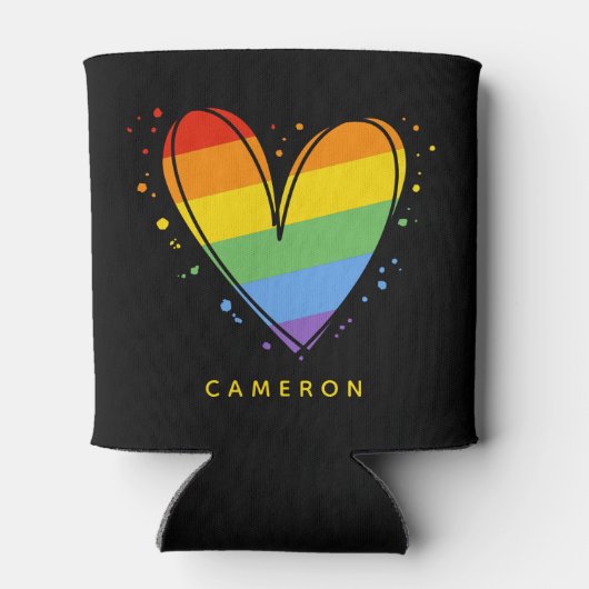 Pride Love Heart Gay Rainbow LGBTQ Koelbox Blikjeskoeler (Achterkant)